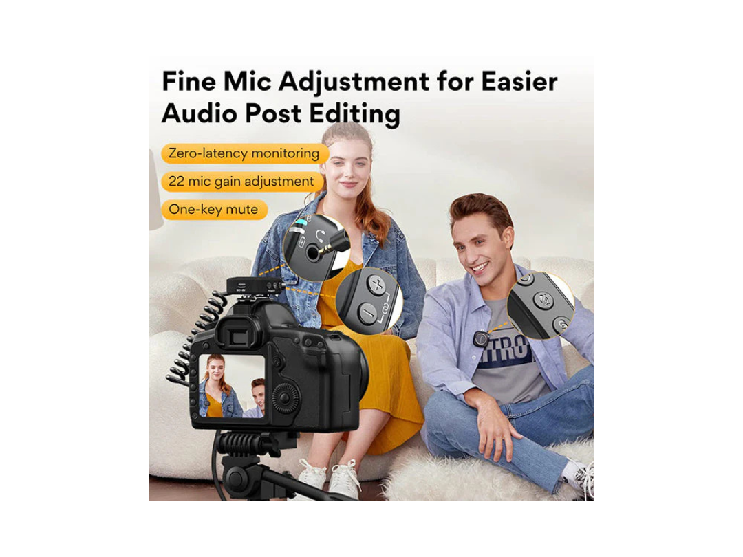 Maonocaster AU WM820A2 Dual Person Compact Wireless Lavalier Microphone 2.4GHz with Real time Monitoring and 22 Level Gain Adjustmen Maonocaster AU WM820A2 Dual Person Compact Wireless Lavalier Microphone 2.4GHz with Real time Monitoring and 22 Level Gain Adjustmen